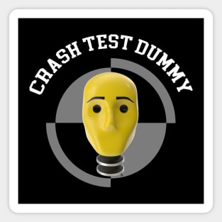 Crash Test Dummy Yellow Head with Safety Mark Background Magnet